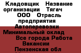 Кладовщик › Название организации ­ Тягач 2001, ООО › Отрасль предприятия ­ Автоперевозки › Минимальный оклад ­ 25 000 - Все города Работа » Вакансии   . Пензенская обл.,Мокшанский р-н